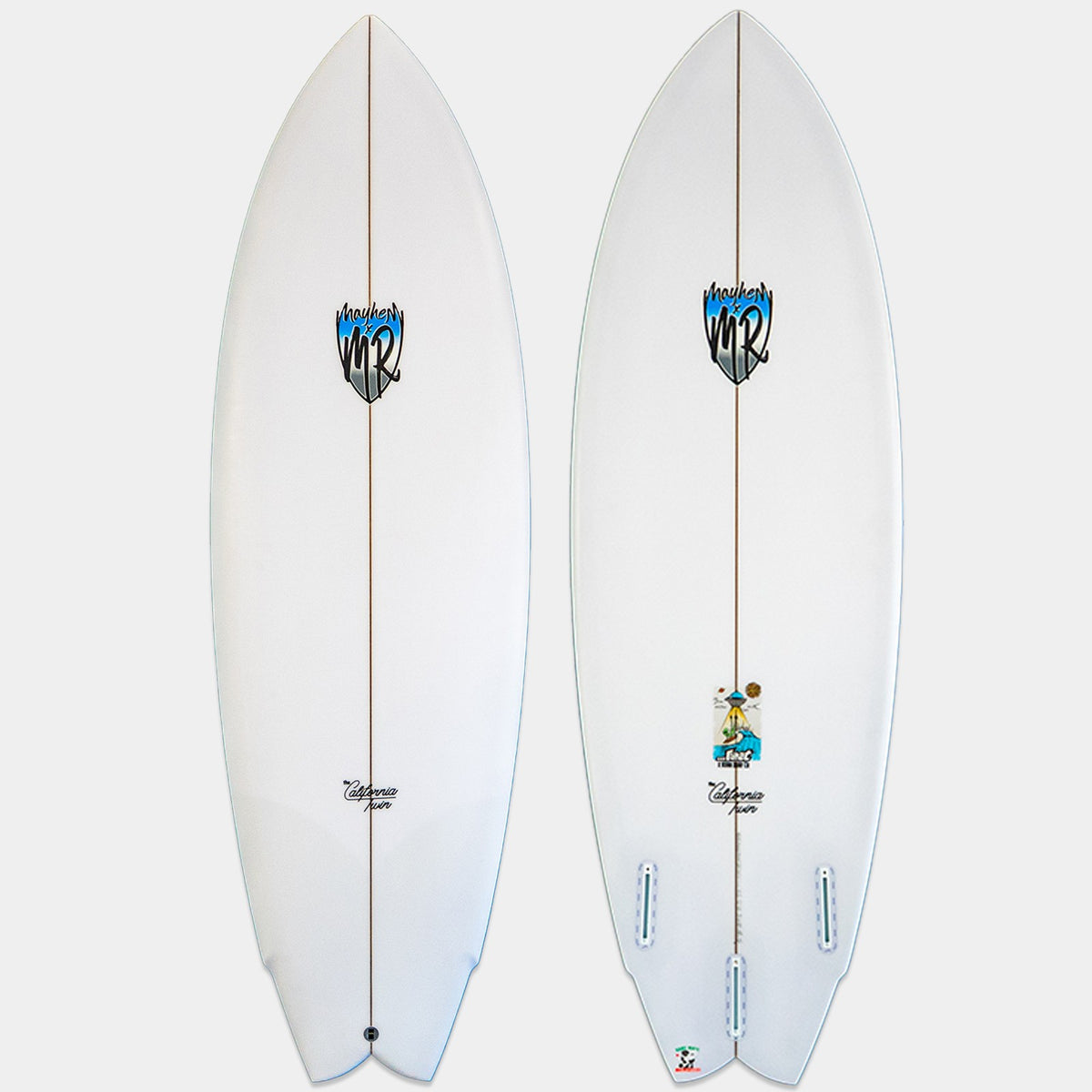 Lost Mr X Mayhem Califonia Twin Surfboard - White