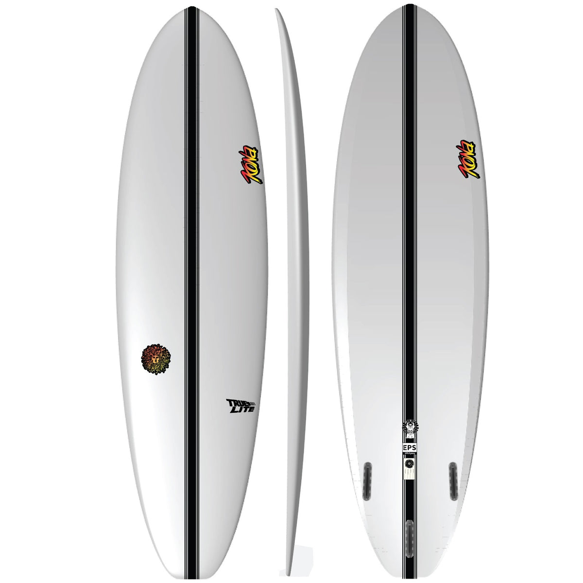Mini Buddha EPS Truelite Series Surfboard - Clear/Red