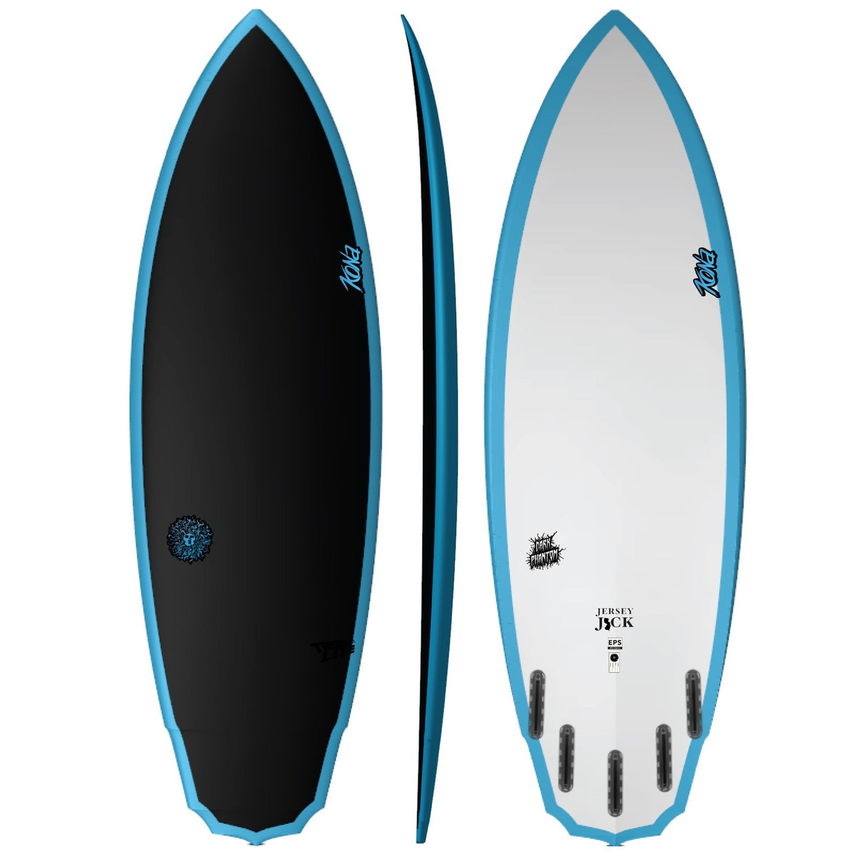 Jersey Jack EPS Dark Phantom Series Surfboard - Black/Blue