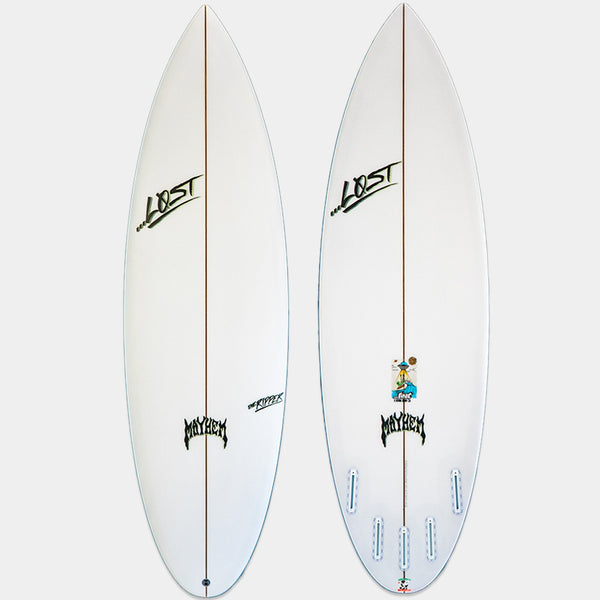 Lost The Ripper Round Surfboard - White/Green