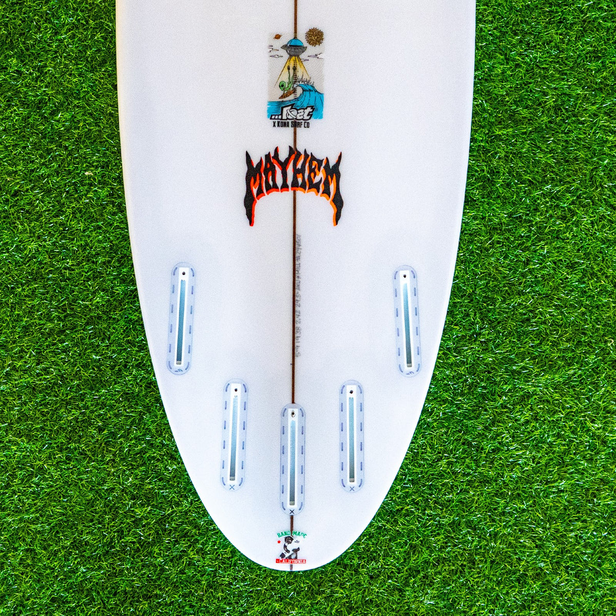 Lost The Ripper Round Surfboard - White/Orange