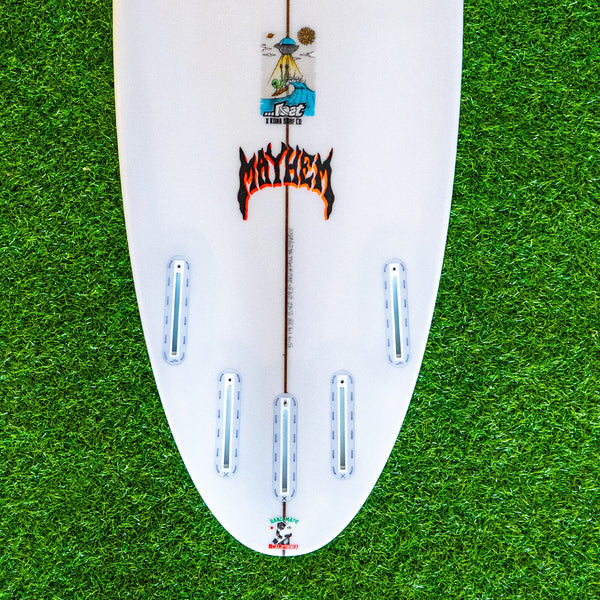 Lost The Ripper Round Surfboard - White/Orange