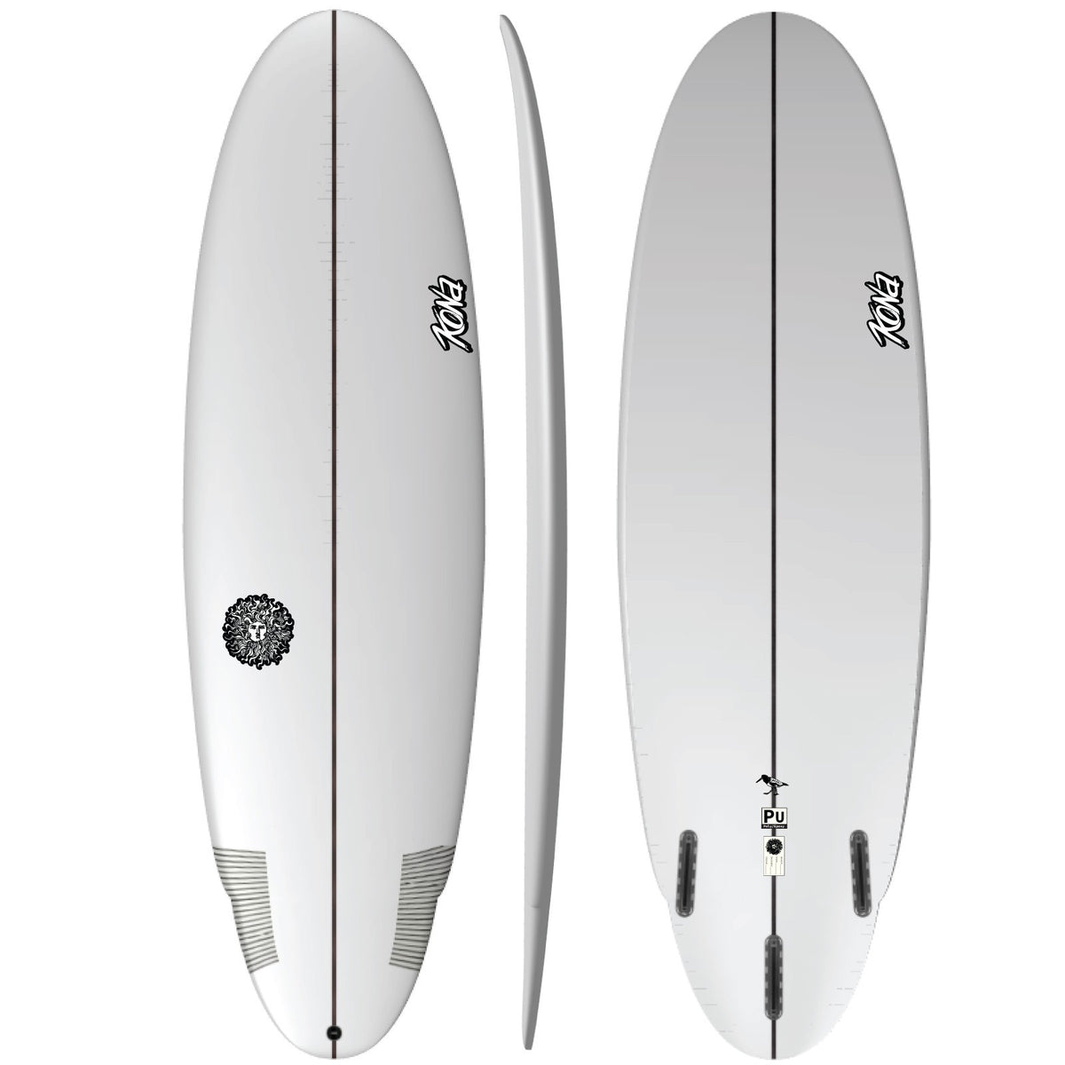 Oyster Catcher PU Series Surfboard - Clear/White