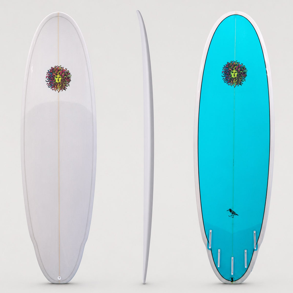 Oyster Catcher PU Series Surfboard - Grey/Teal