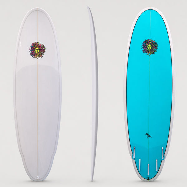 Oyster Catcher PU Series Surfboard - Grey/Teal