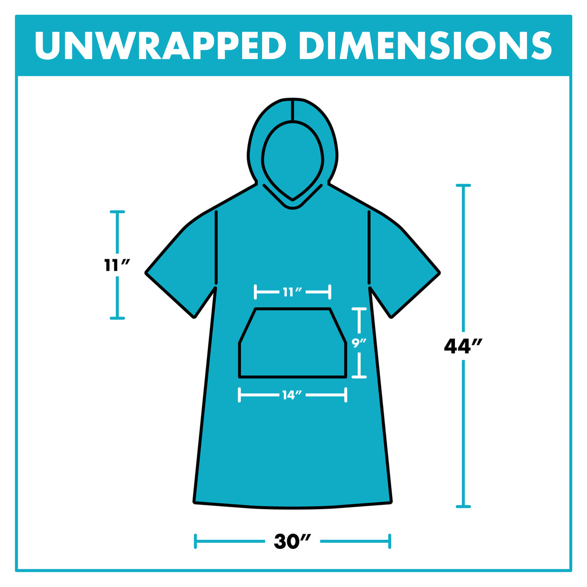 Changing Towel Surf Poncho - Black