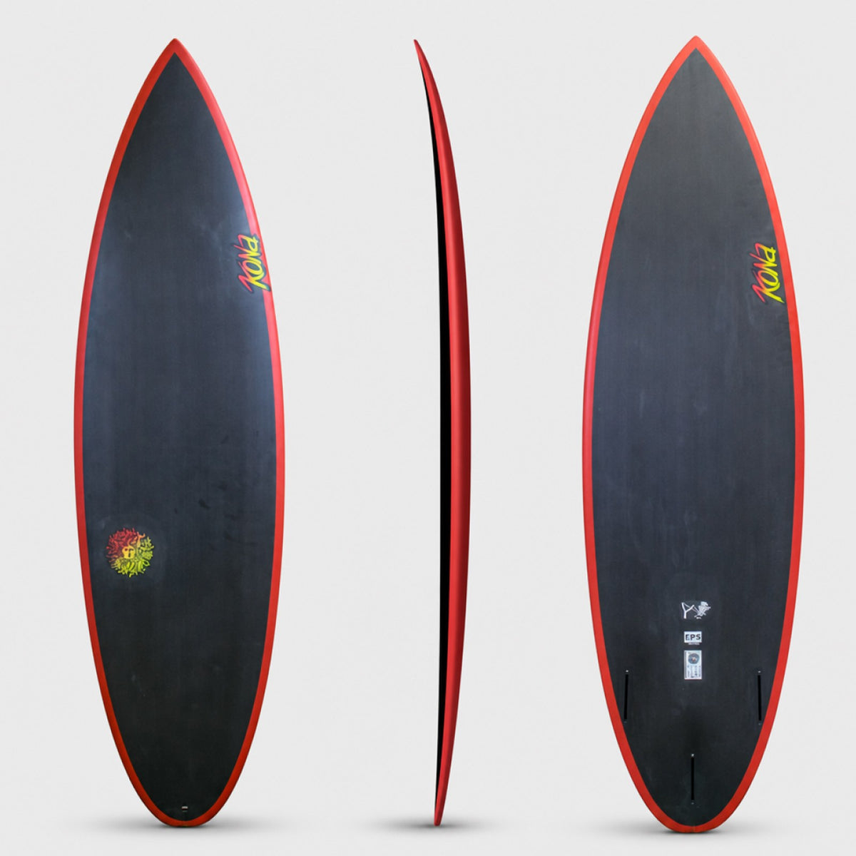 Slingshot EPS Dark Phantom Series Surfboard - Black/Red