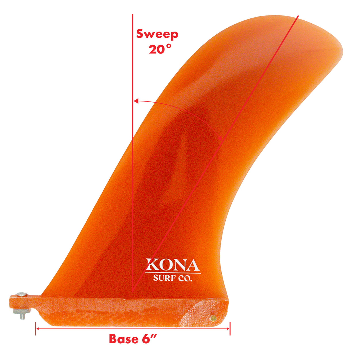 Pivot Single Longboard Fins - Trans Peach