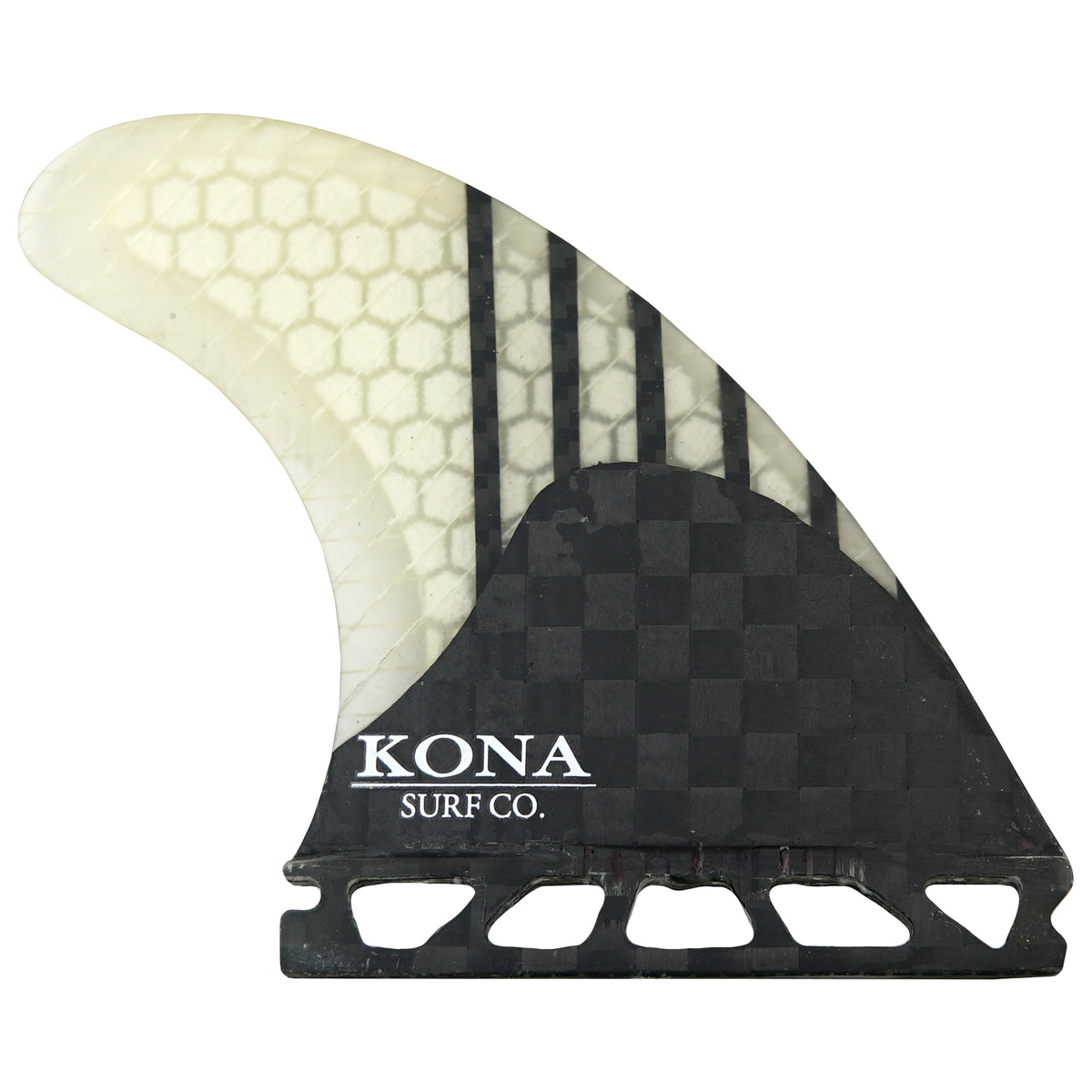 Single Tab (5 Fin) Shortboard Fins - Carbon Lines/White Comb