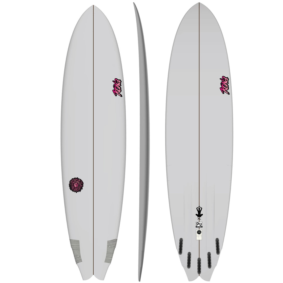 Zen XL PU Series Surfboard - Clear/Pink
