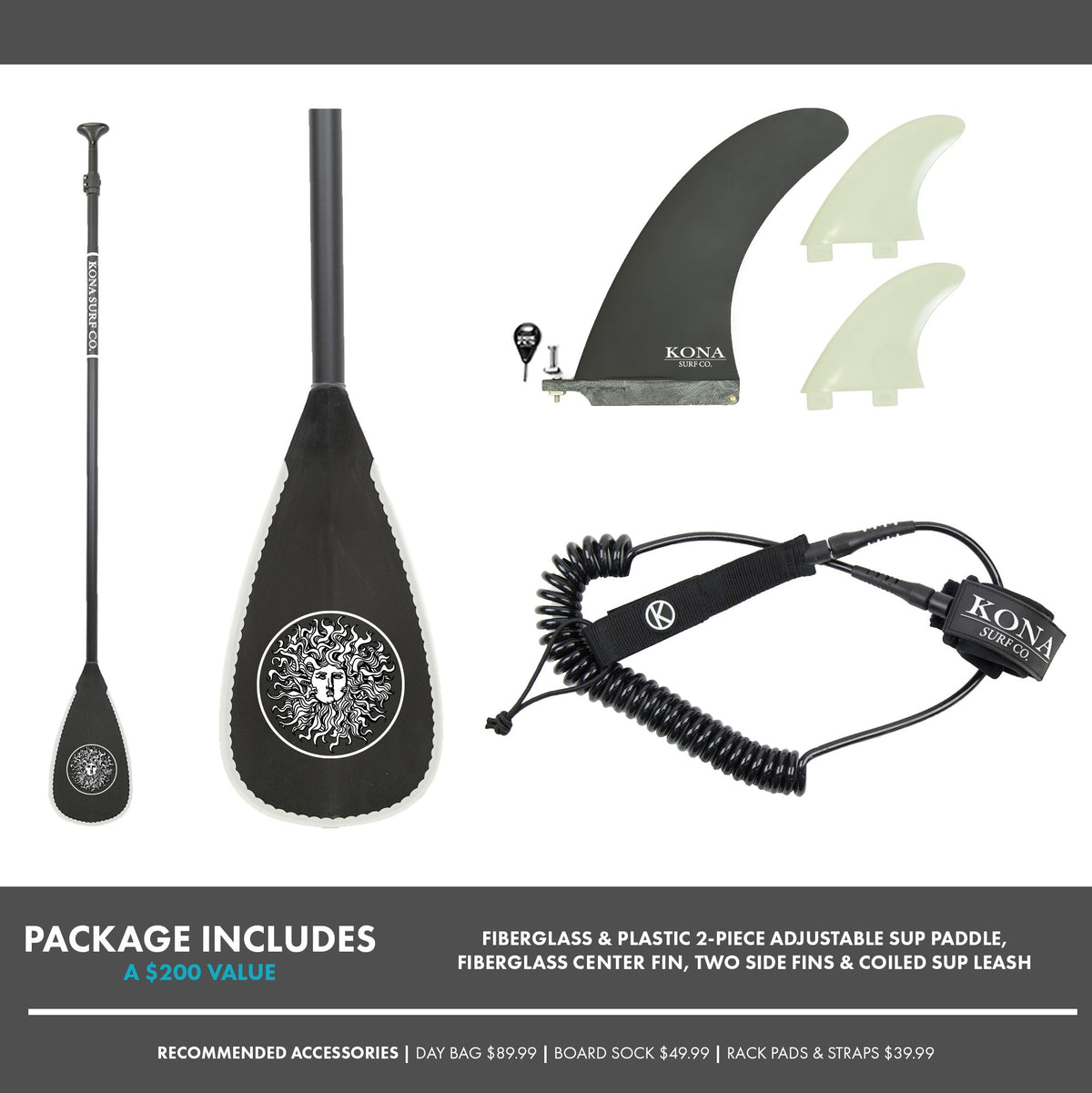Wave Catcher Standup Paddleboard Package - Blue/Grey