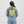 Sun Badge Womens Zip Hoodie - Misty Blue