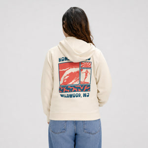Panels of Summer Womens Zip Hoodie - Bone