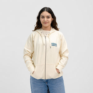 Panels of Summer Womens Zip Hoodie - Bone
