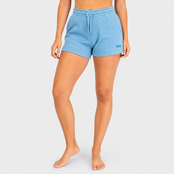 Script Womens Shorts - Misty Blue