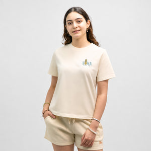 Livin Aloha 2 Womens Midlength T-Shirt - Natural