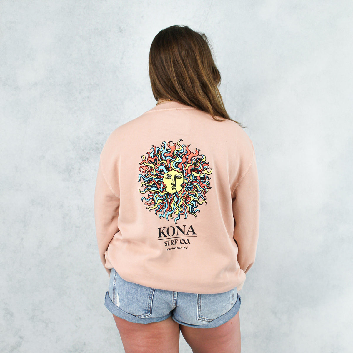 Original Sun Womens Crew Sweatshirt - Pigment Dusty Pink/Summer