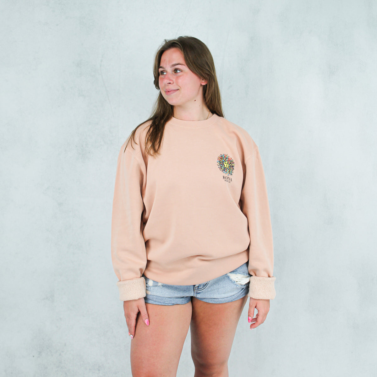 Original Sun Womens Crew Sweatshirt - Pigment Dusty Pink/Summer