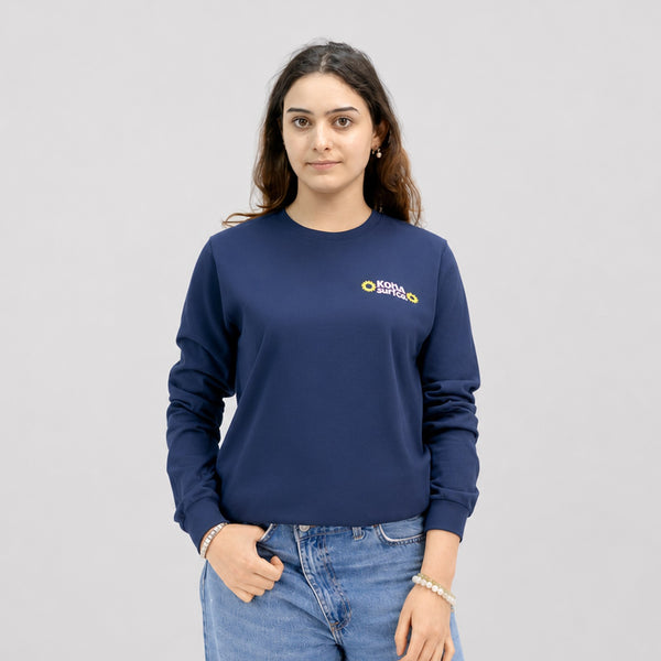 Sun Badge Womens Long Sleeve Shirt - Navy