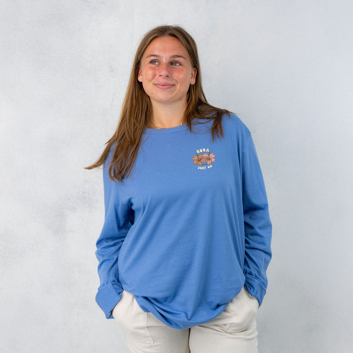 Summer Sunrise Womens Long Sleeve Shirt - Lavender Blue