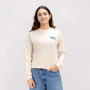 Panels of Summer Womens Long Sleeve Shirt - Natural