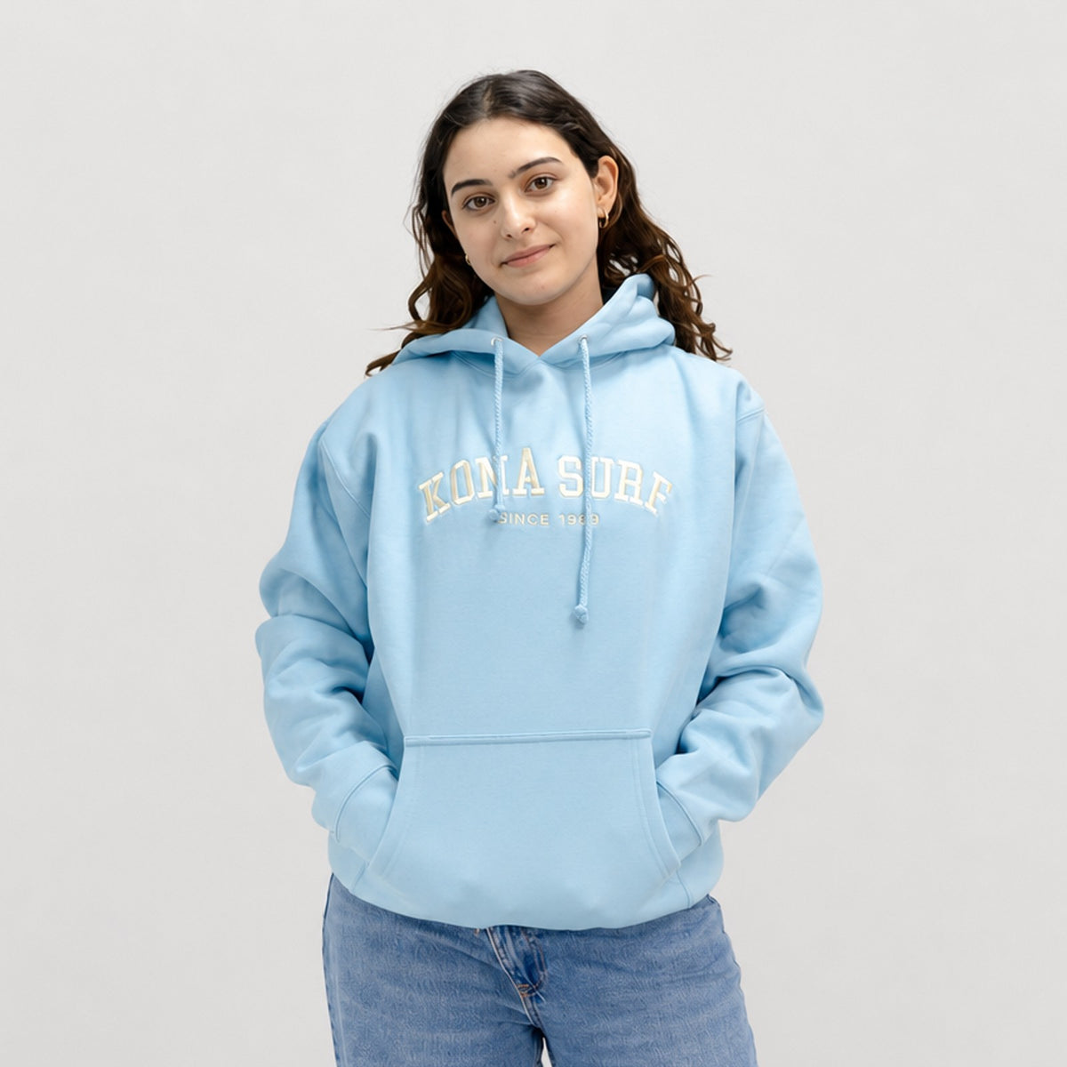 Vintage Womens Pullover Hoodie - Blue Aqua