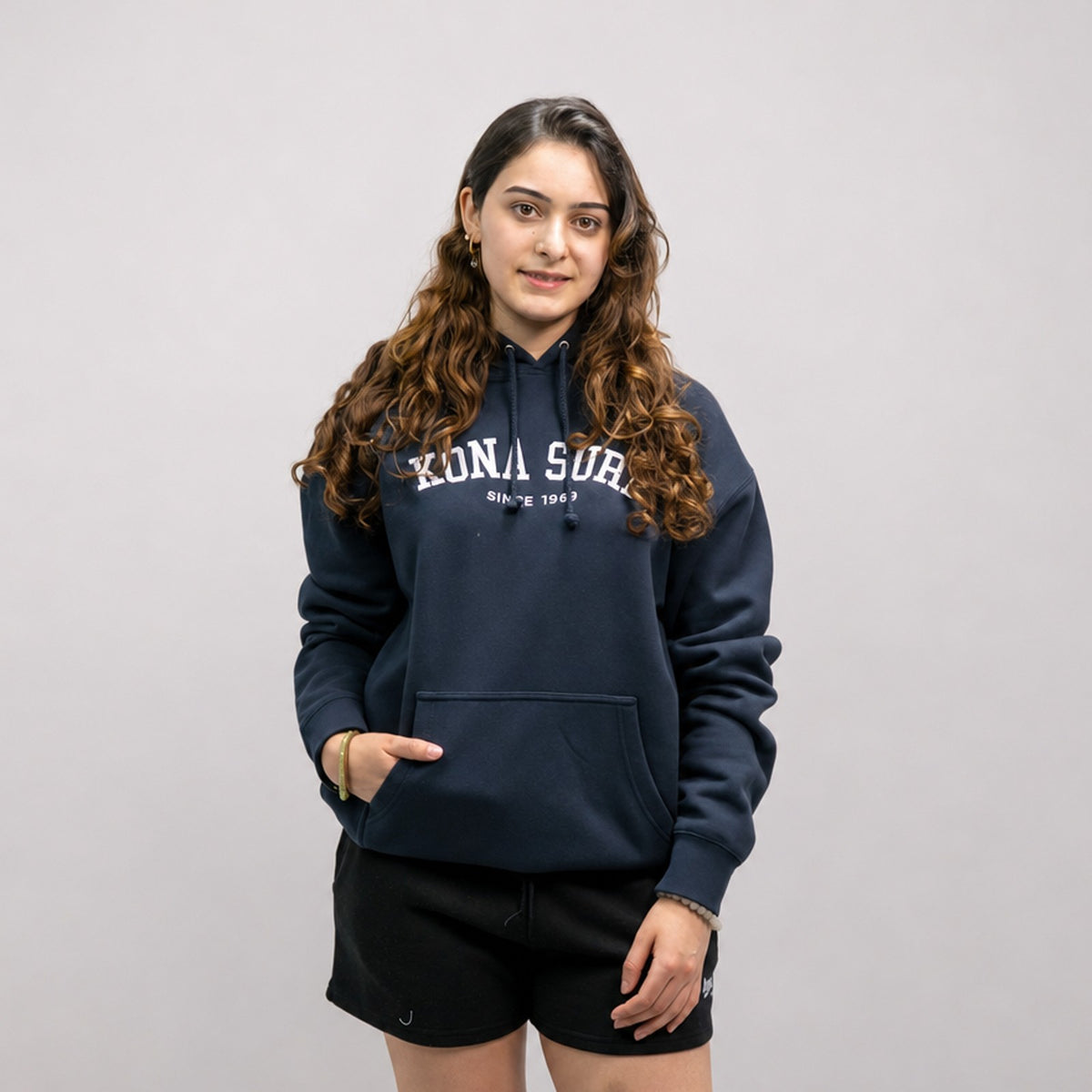 Vintage Womens Pullover Hoodie - Navy
