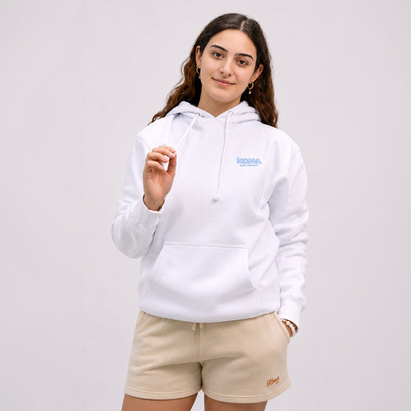 Bubble Puff Womens Pullover Hoodie - White