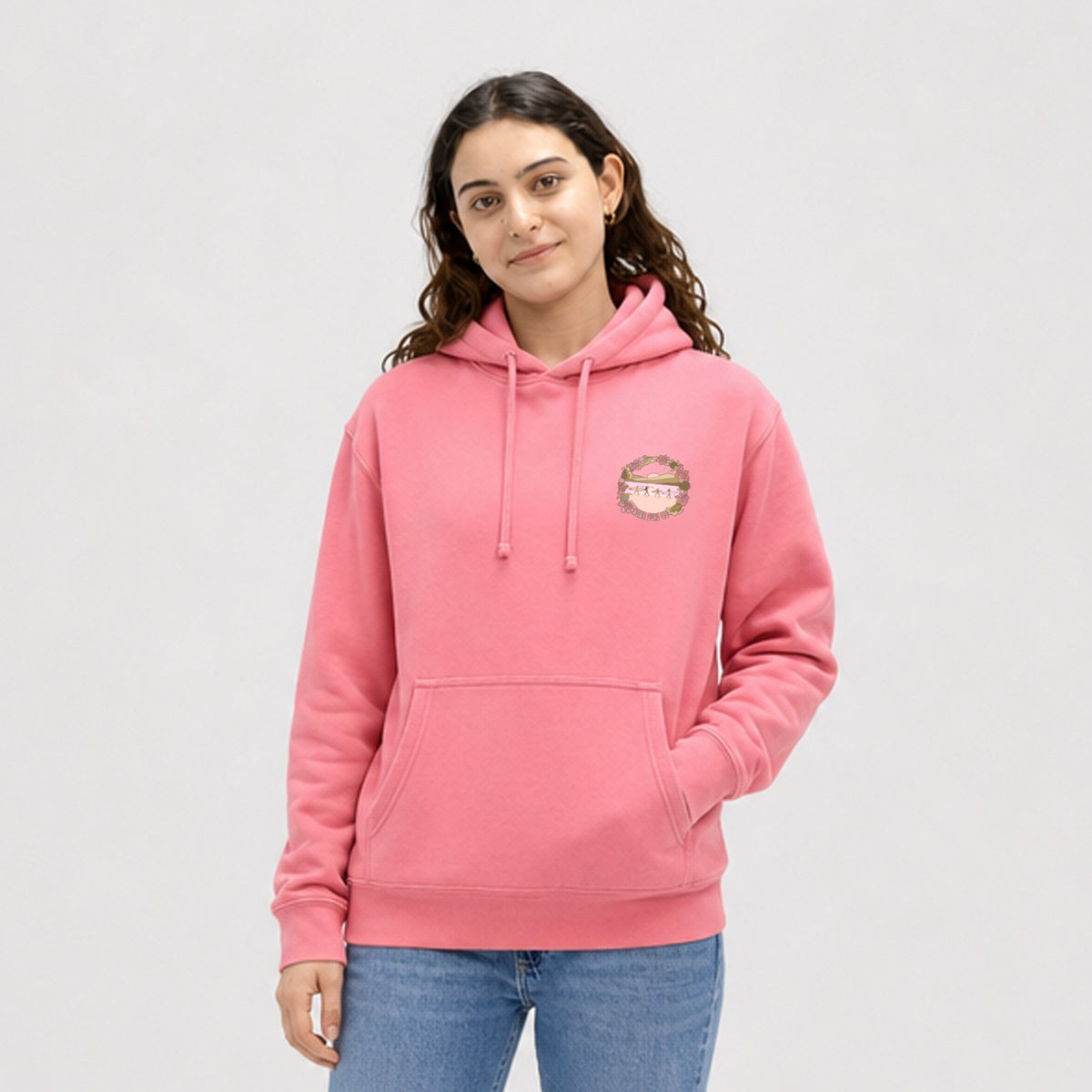 Reef Walk Womens Pullover Hoodie - Pigment Pink
