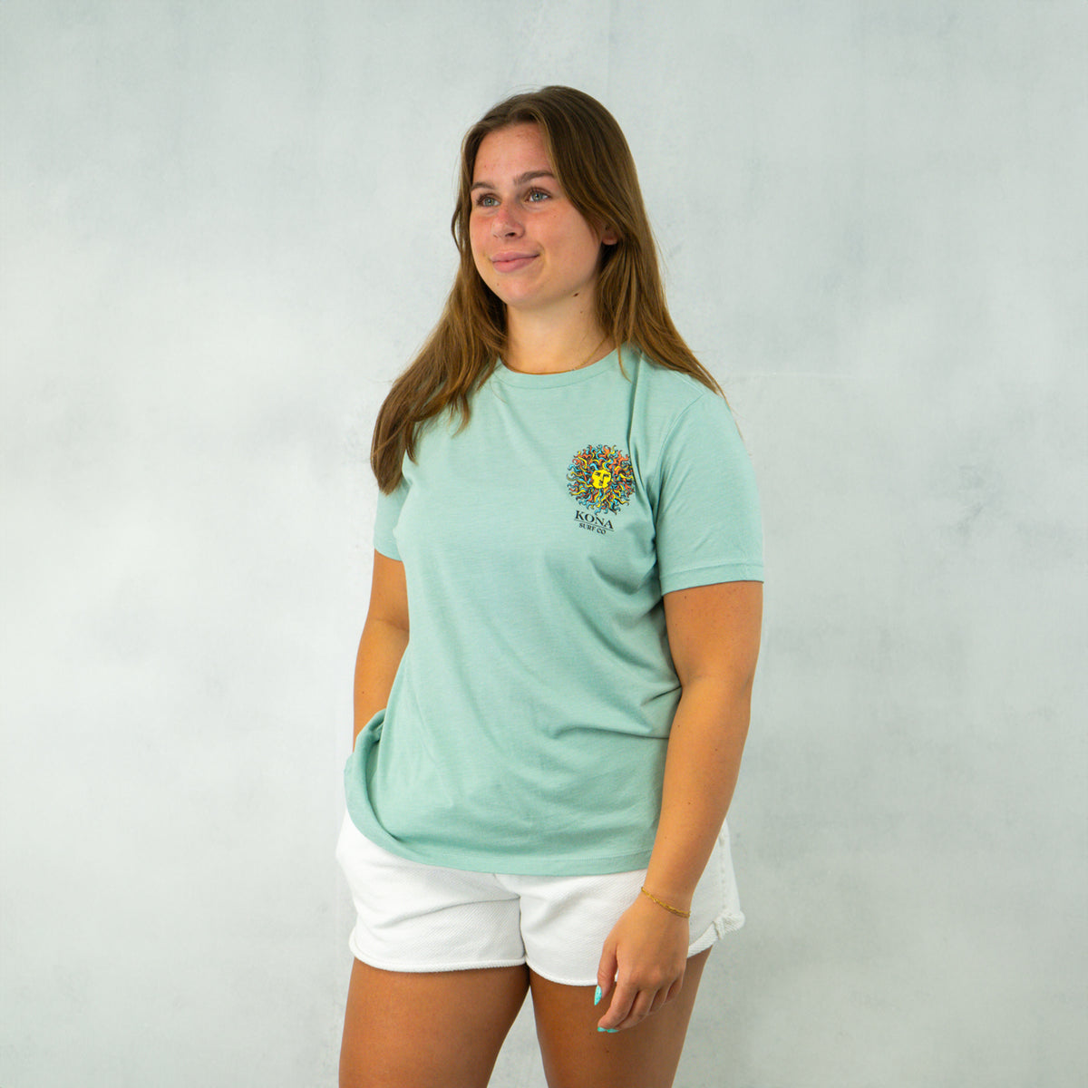 Original Sun Womens T-Shirt - Dusty Blue Triblend/Summer