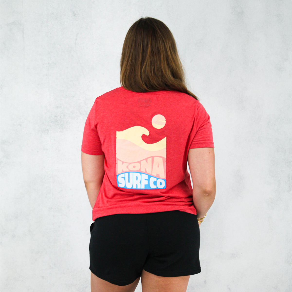 Sunny Side Womens V-Neck T-Shirt - Red Triblend