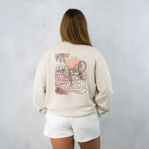 Summer Sunrise Womens Crew Sweatshirt - Pigment Ivory