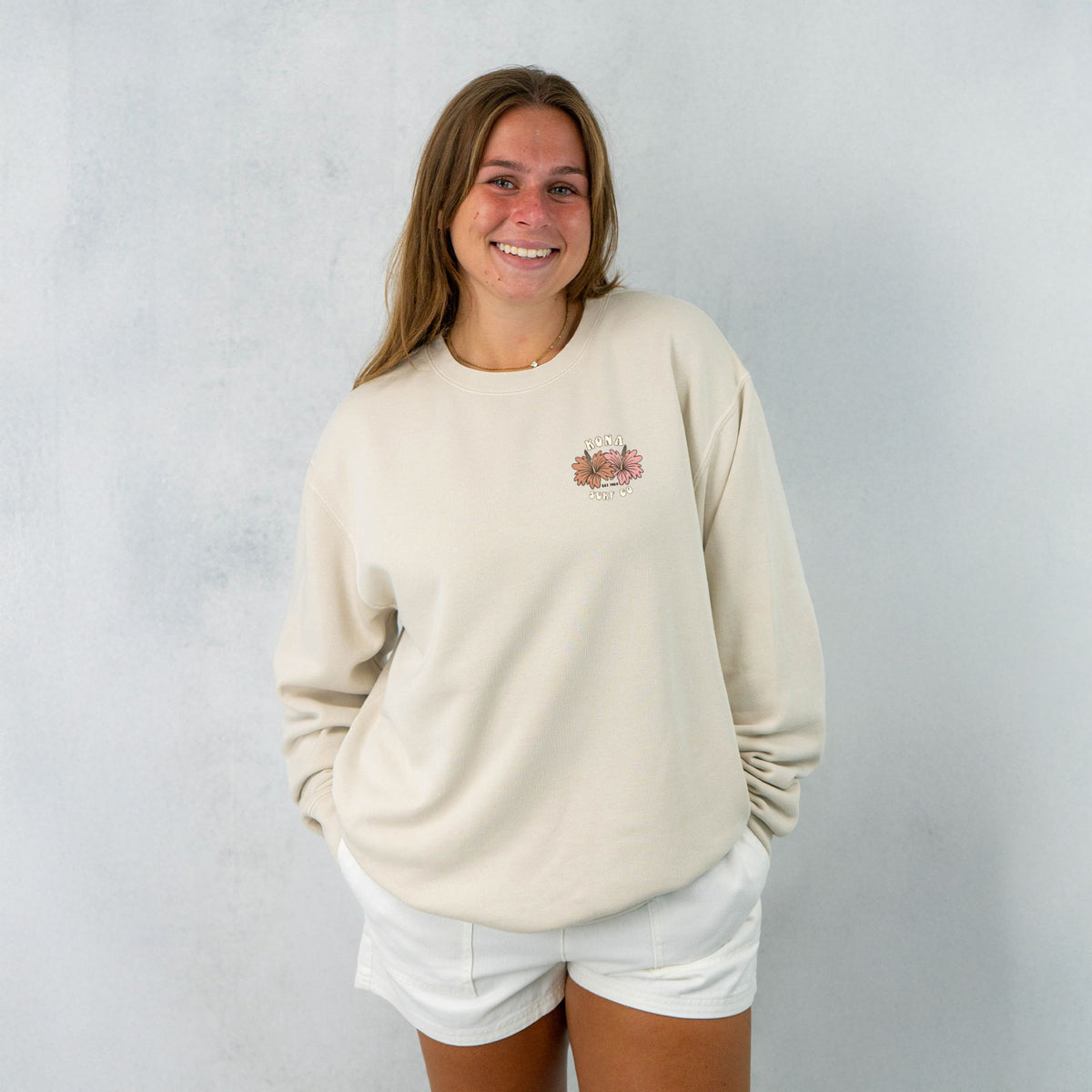 Summer Sunrise Womens Crew Sweatshirt - Pigment Ivory