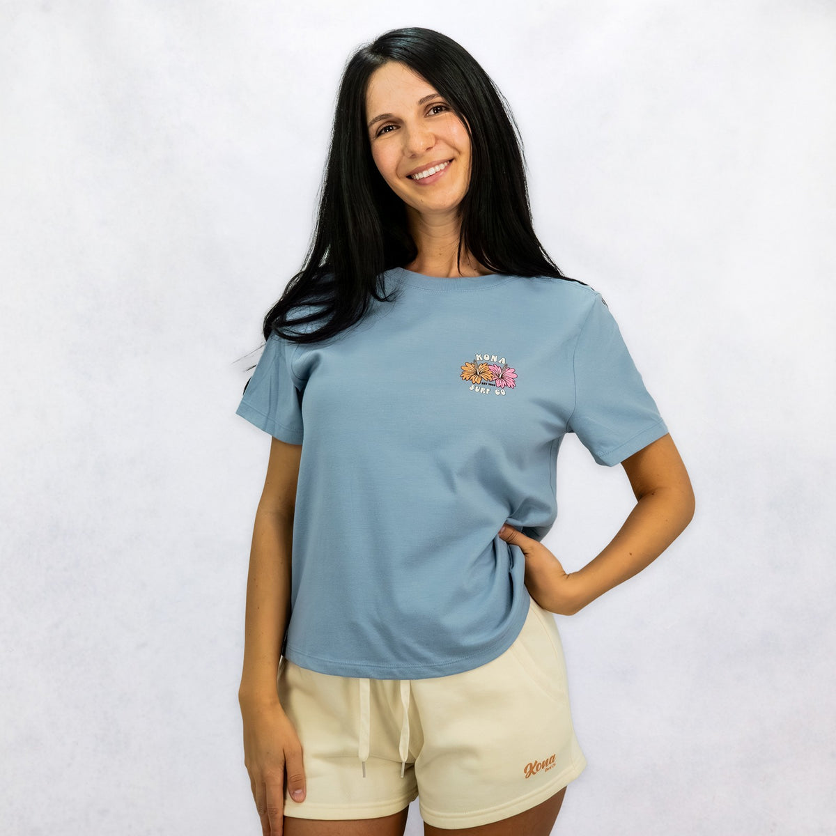 Summer Sunrise Womens Midlength T-Shirt - Vintage Denim