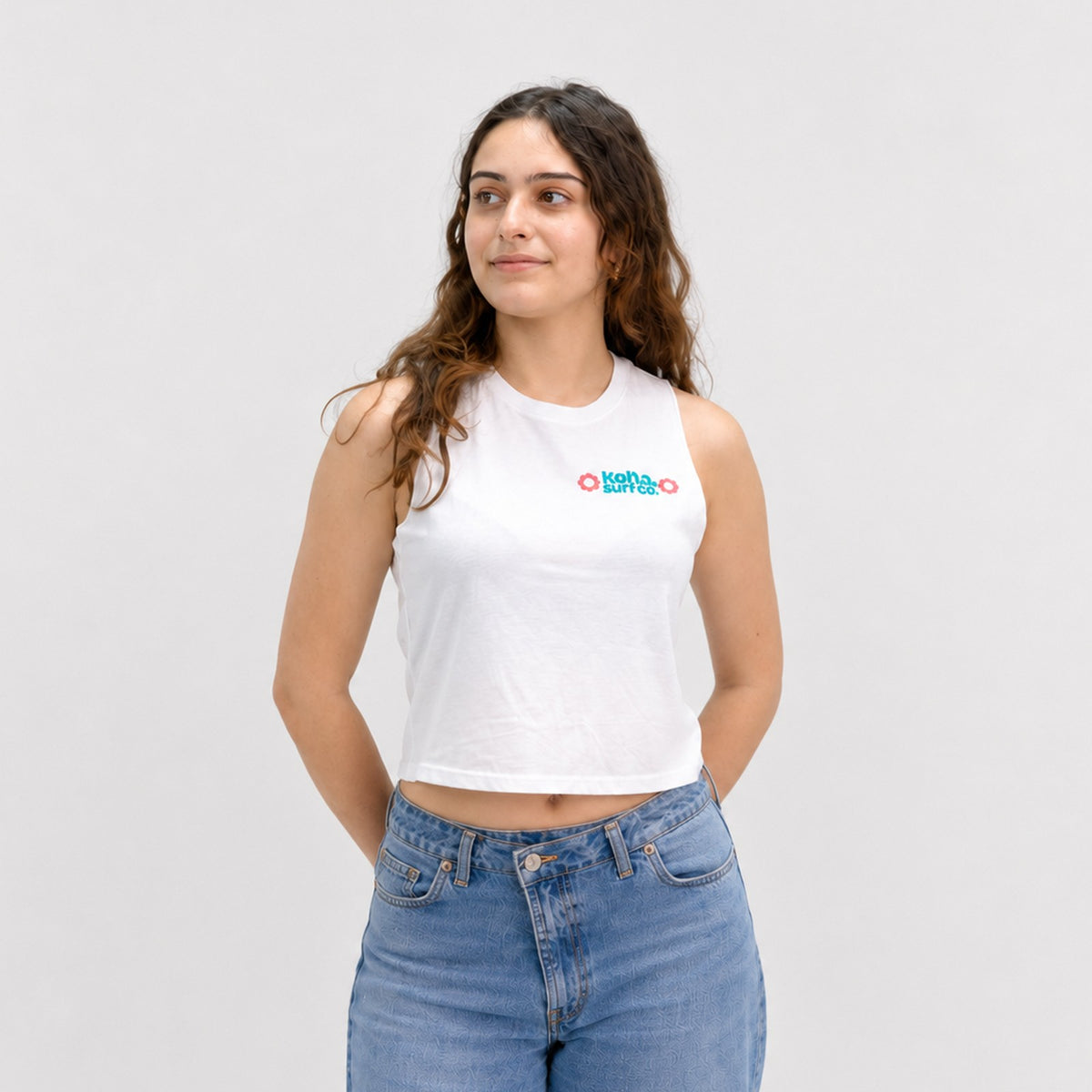 Sun Badge Womens Tank Top - White