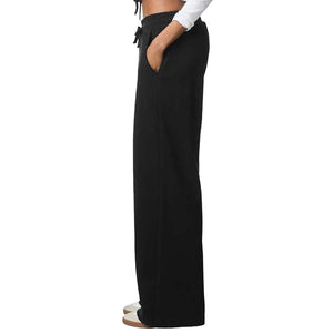 Script Wide Leg Womens Sweatpants - Black