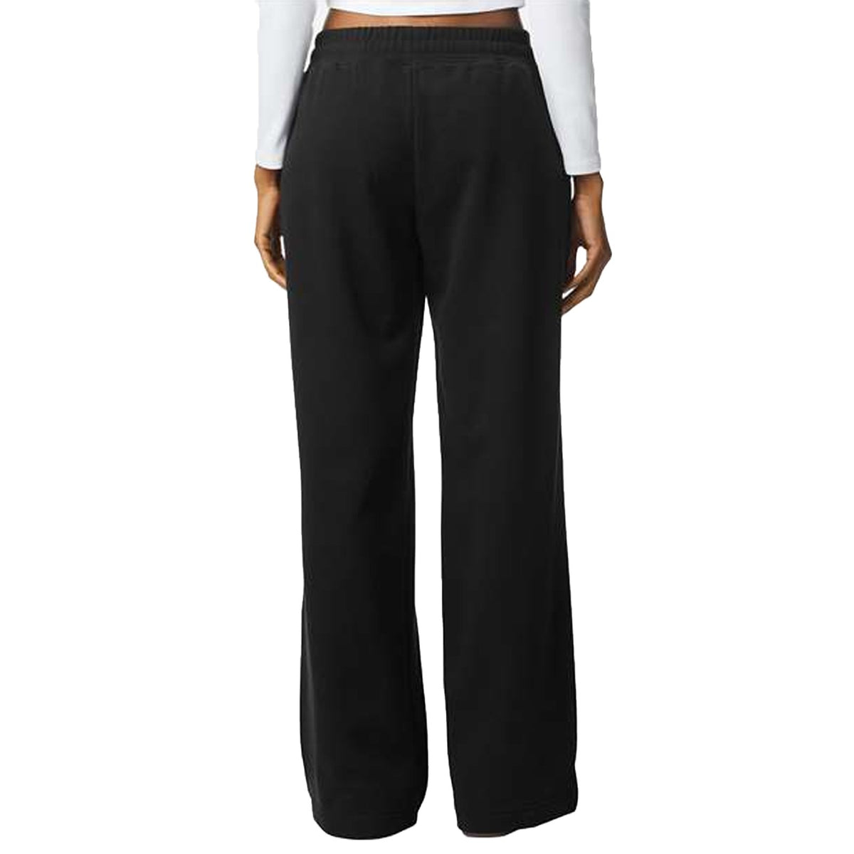 Script Wide Leg Womens Sweatpants - Black