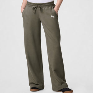 Script Wide Leg Womens Sweatpants - Lieutenant