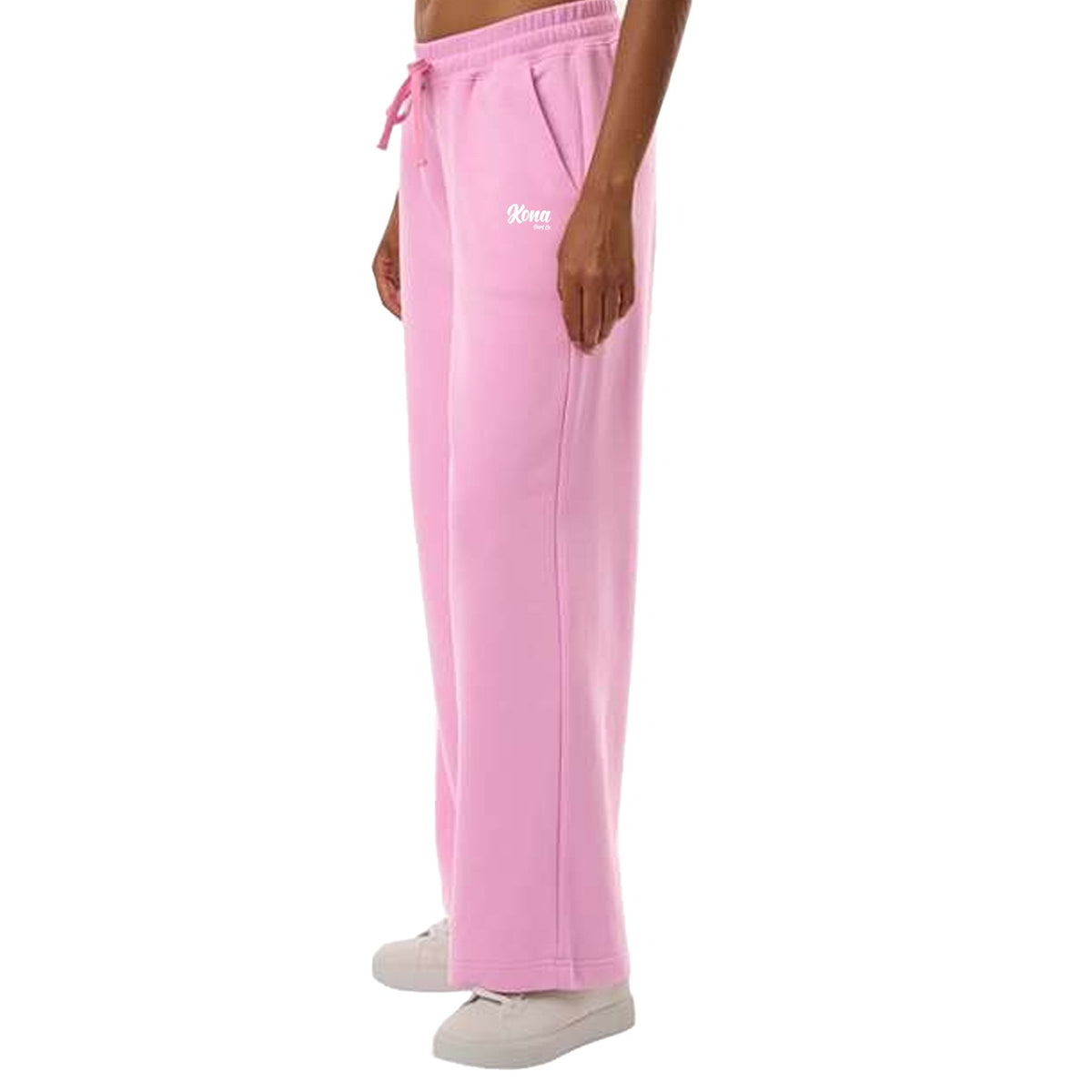 Script Wide Leg Womens Sweatpants - Powder Pink