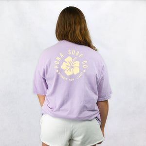 Hibiscus Puff Womens T-Shirt - Future Lavender