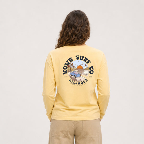 Road to the Beach Womens Long Sleeve Shirt - Summer Squash Yellow