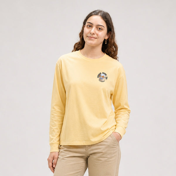 Road to the Beach Womens Long Sleeve Shirt - Summer Squash Yellow