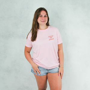 Follow the Waves Brush Womens T-Shirt - Light Pink