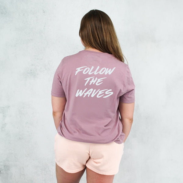Follow the Waves Brush Womens T-Shirt - Orchid