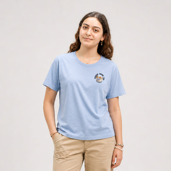 Road to the Beach Womens T-Shirt - Carolina Blue