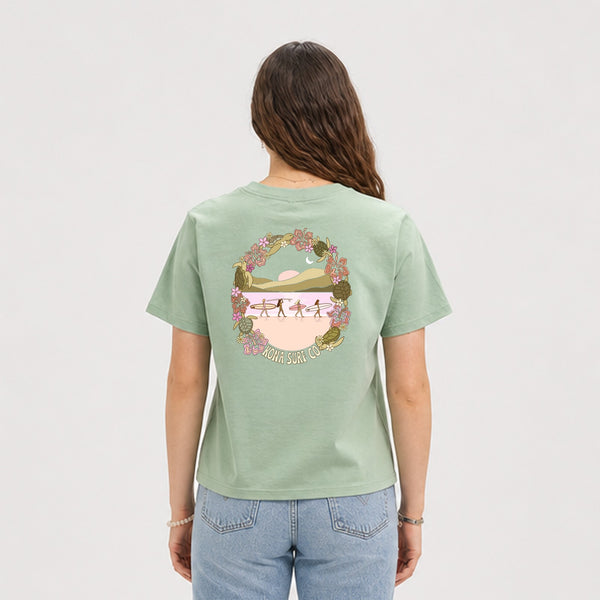Reef Walk Womens Midlength T-Shirt - Sage