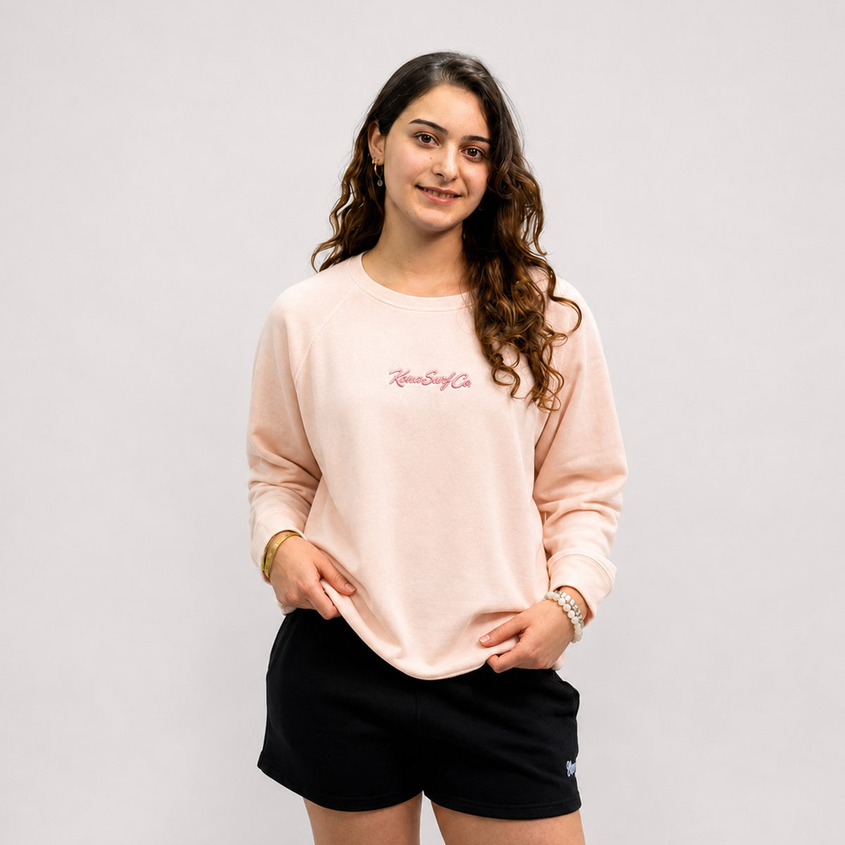 Classic Script Womens Crew Sweatshirt - Blush