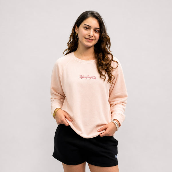 Classic Script Womens Crew Sweatshirt - Blush