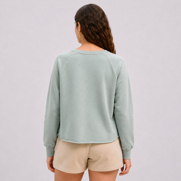 Classic Script Womens Crew Sweatshirt - Sage