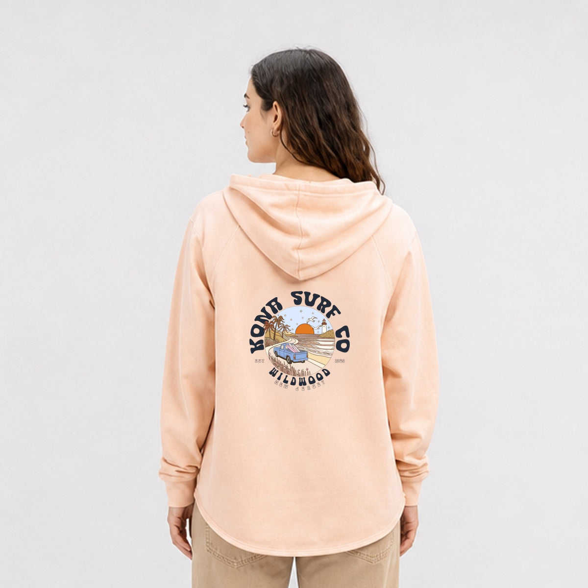 Road to the Beach Womens Pullover Hoodie - Blush